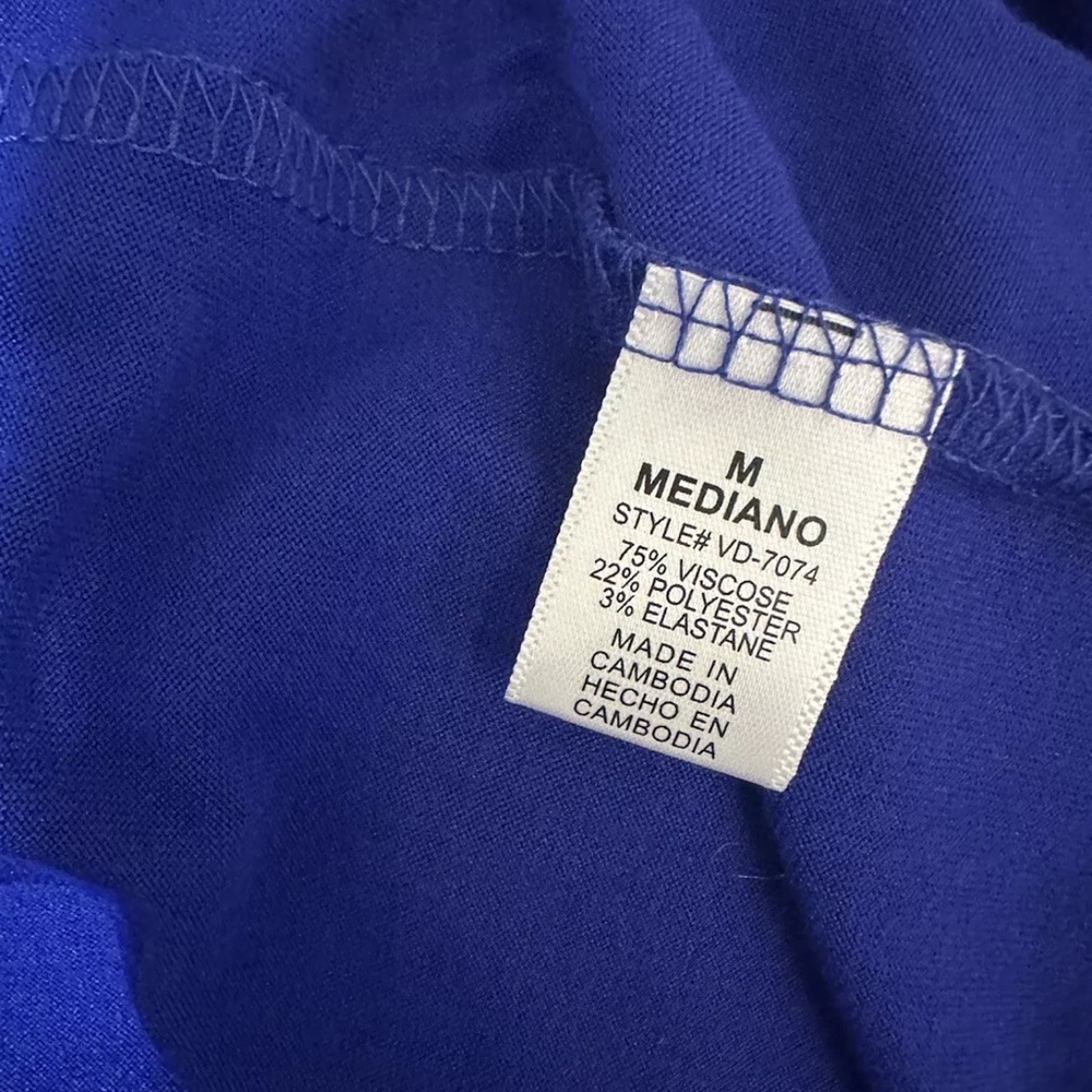 Zenana Outfitters Royal Blue Maxi Dress 3/4 Sleeve Sz M Side Leg Opening - Picture 8 of 9